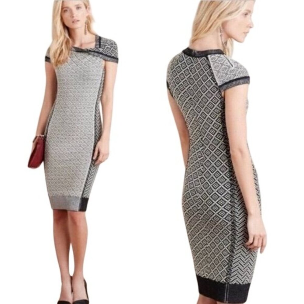 Anthro Byron Lars Beauty Mark Josette Twist Neckline Knit Bodycon Dress Womens 4